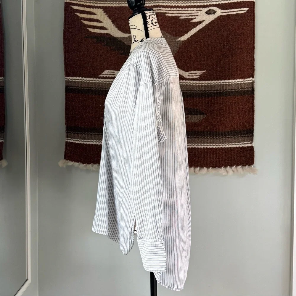 A.L.C. Laurie Silk and Cotton Striped Tunic Top - Picture 2 of 11